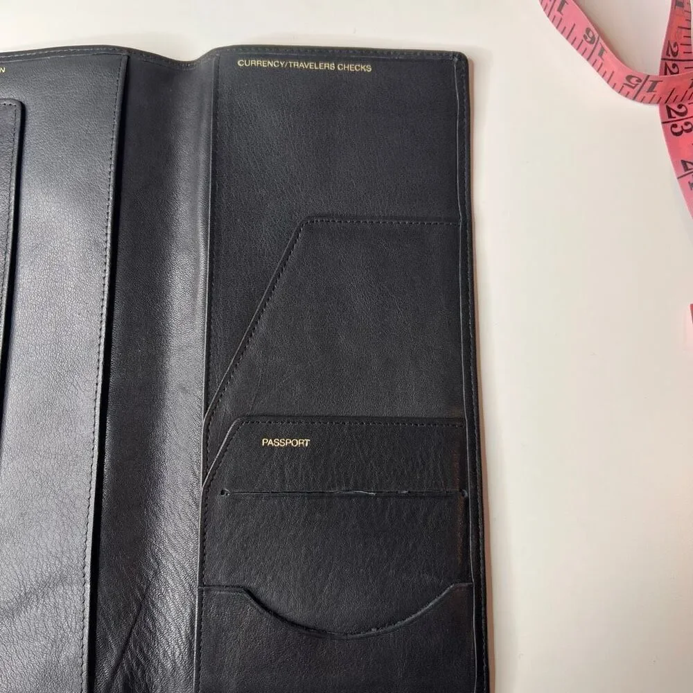 Vintage leather passport and traveling documents holder